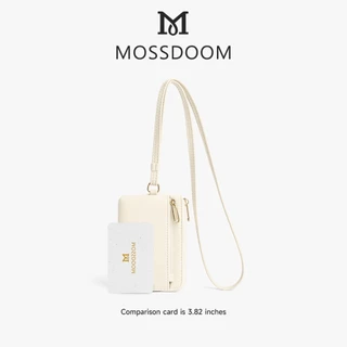 MOSSDOOM Vivia Card Holder กระเป๋าสตางค์พร้อมสายคล้องคอ ขนาดกะทัดรัด หนัง PU อะไหล่ทอง ดูเรียบหรู