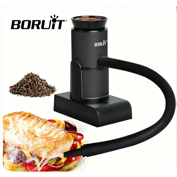 Boruit SK305 เครื่องกรองควันเนื้อสัตว์ ค็อกเทล แบบพกพา สําหรับทําอาหาร บาร์บีคิว ย่าง