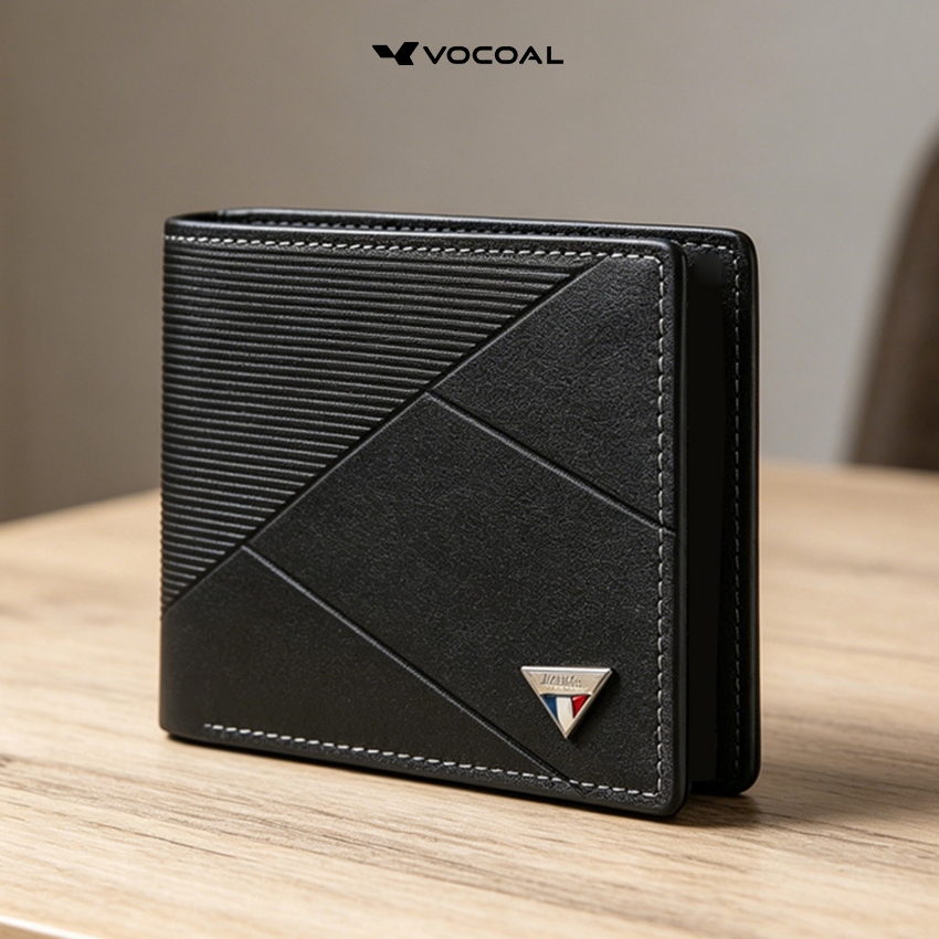 VOCOAL กระเป๋าผู้ชายเงินสดสตางค์สั้นนุ่ม PU กระเป๋าสตางค์ธุรกิจ Retro กระเป๋าสตางค์ Multi-Card ตําแหน่งเดินทางเหรียญ ID ผู้ถือบัตรเครดิต