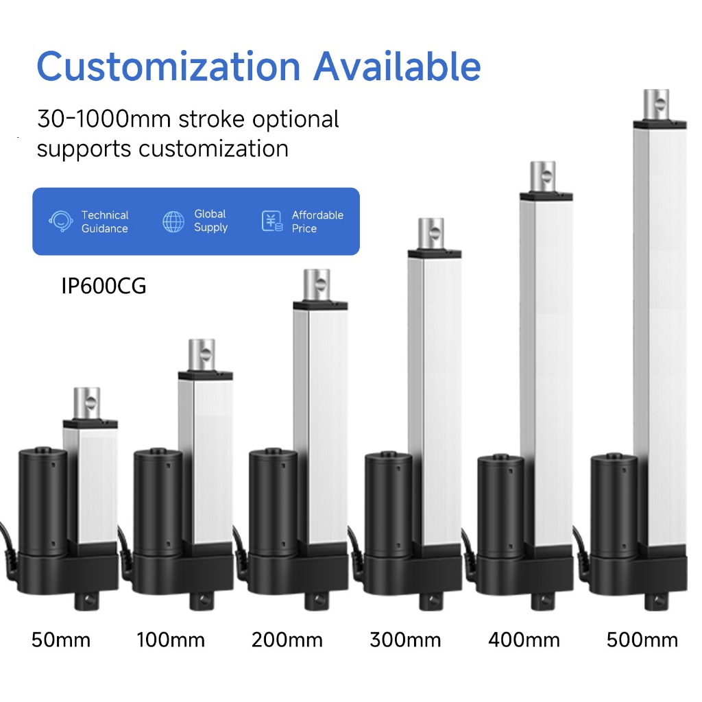 IP600CG 12V Linear actuator พัตเตอร์ไฟฟ้า 400N เกรดอุตสาหกรรมสูง Thrust Linear Type Exerciser เหมาะสําหรับอุตสาหกรรมการแพทย์อัตโนมัติอื่นๆอุตสาหกรรมโรงงานอุปทานโดยตรงสามารถปรับแต่งได้