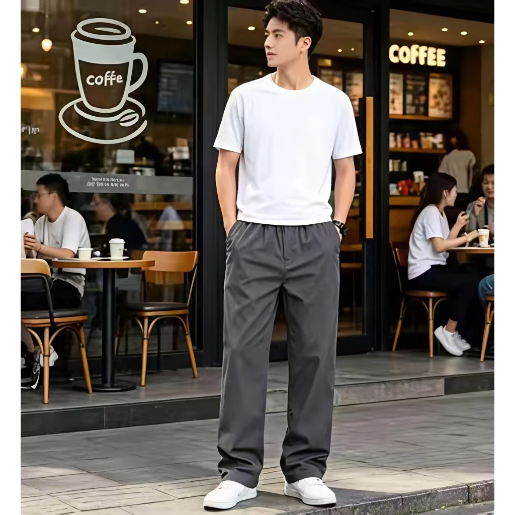 ผู้ชายสบาย ๆ ตรงทรงกระบอกกางเกงหลวมผ้าพรีเมี่ยมคุณภาพแฟชั่น thumbnail 6