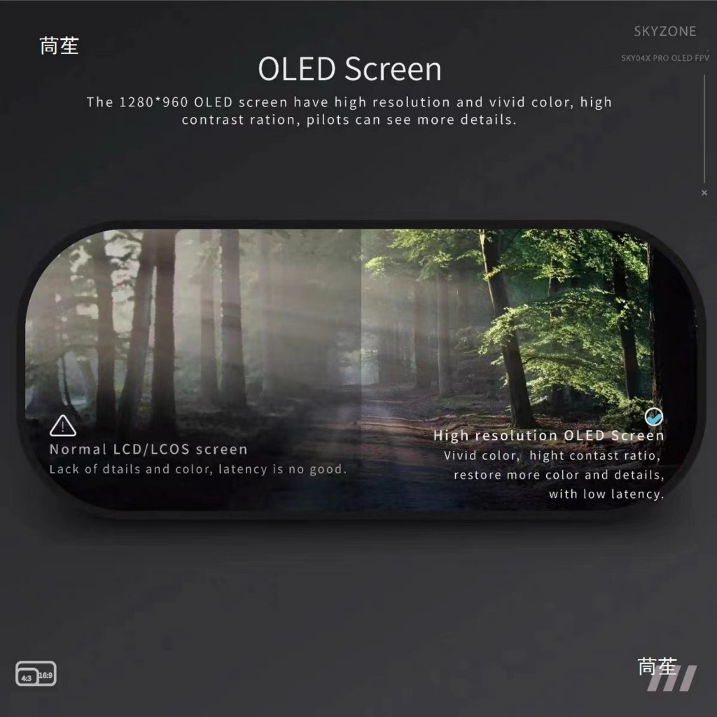 SKYZONE SKY04X PRO FPV Goggles HD OLED Display Diversity Receiver 5.8G แว่นตาวิดีโอสําหรับ Racing Dr