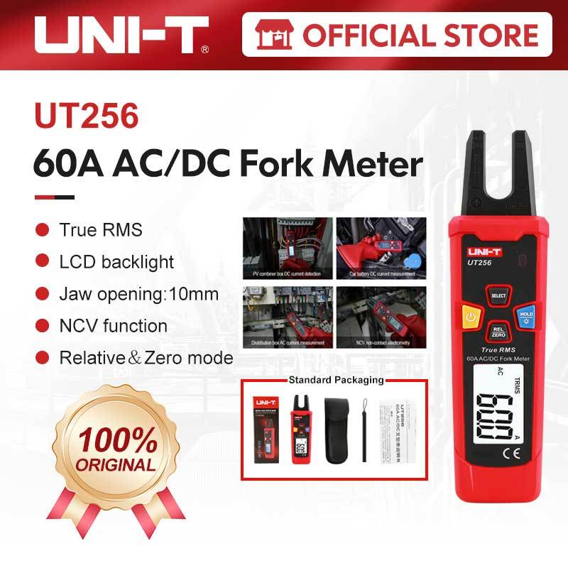 Uni-t UT256 True RMS 60A AC DC เครื่องวัดกระแสไฟฟ้า ส้อม แคลมป์มิเตอร์ NCV Tester