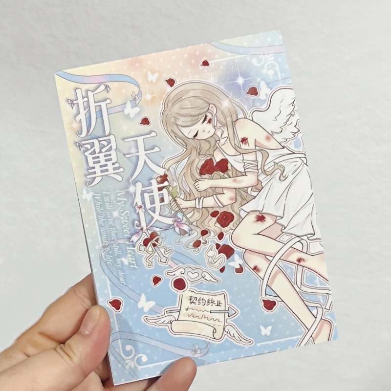 สติกเกอร์ลายเทพธิดามีปีก ดีไซน์พับได้ ตัดแยกชิ้นได้ อุปกรณ์ DIY ตกแต่งสมุด เคสโทรศัพท์และแก้วน้ำ