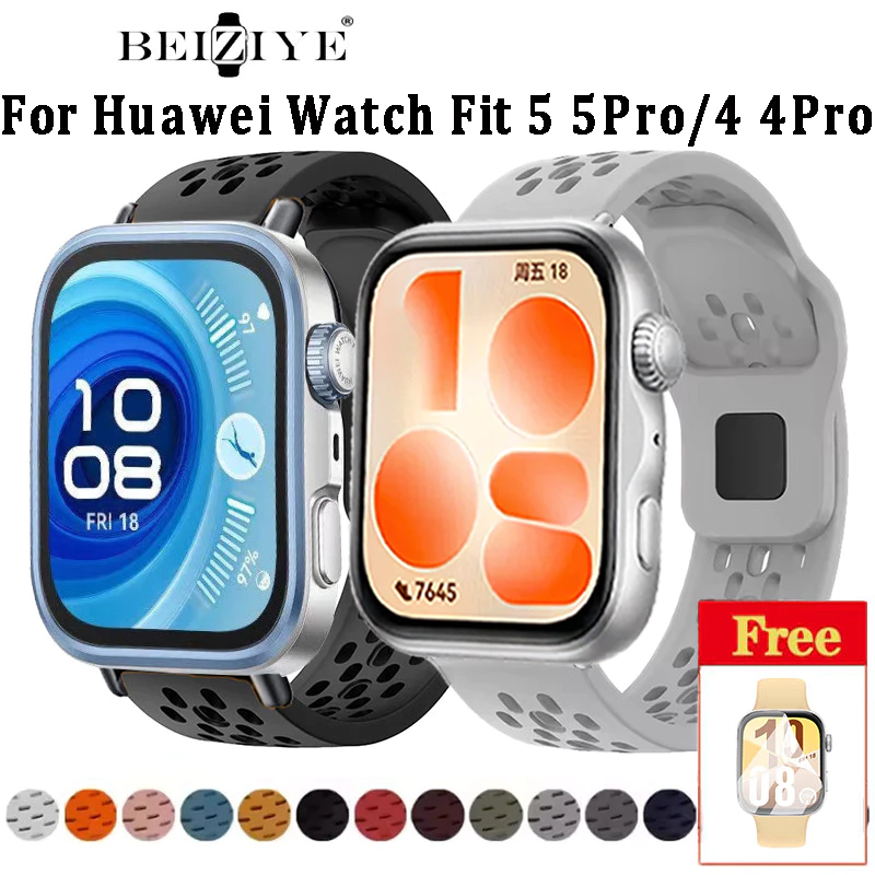สําหรับ Huawei Watch Fit 5 5 Pro Holeซิลิโคน สําหรับ Huawei Watch Fit 4/Fit 3 SmartWatchสายรัดข้อมือกีฬาสร้อยข้อมือซิลิโคนนาฬิกาอุปกรณ์เสริม