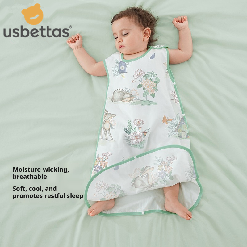 usbettas ถุงนอนผ้ากอซเด็ก Soft Sun Protection Breathable Super Cooling Sleep Sack