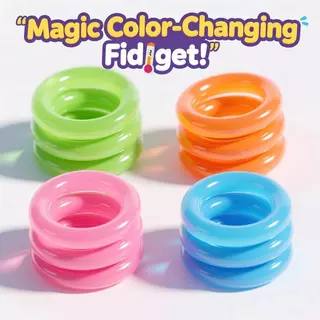 ของเล่นคลายเครียด แหวนบิดเปลี่ยนสีไวต่ออุณหภูมิ เสริมพัฒนาการมือเด็ก 7+ สีสันสดใส ฝึกสมาธิ เพลินเพลิน ของเล่นคลายเครียดสุดเจ๋ง ปลดปล่อยความเครียด