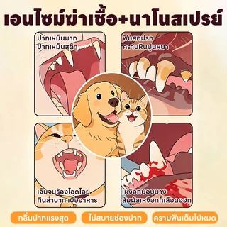 😽ไม่ต้องแปรง ฟันแข็งแรง🐶 Leno น้ำยาลดคราบหินปูน ขจัดหินปูนสัตว์เลี้ยง น้ำยาทำความสะอาดฟันสุนัข การดูแลฟันแมว สุนัขและแมว ดับกลิ่นปาก ลดคราบเหลือง