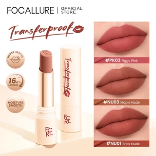 FOCALLURE #TransferproofHero Hypermatte ลิปสติกกันน้ําติดทนนาน 16H เม็ดสีสูงครีม Smooth Lightweight Moisture Non-crack