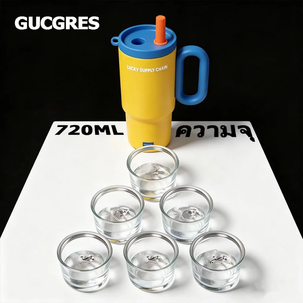 GUCGRES(720ml/24oz)แก้วเก็บความเย็นสแตนเลส เก็บความร้อนและเย็นได้ เคลือบเซรามิกภายใน มาพร้อมหูจับและหลอดดูดน้ำ thumbnail 9