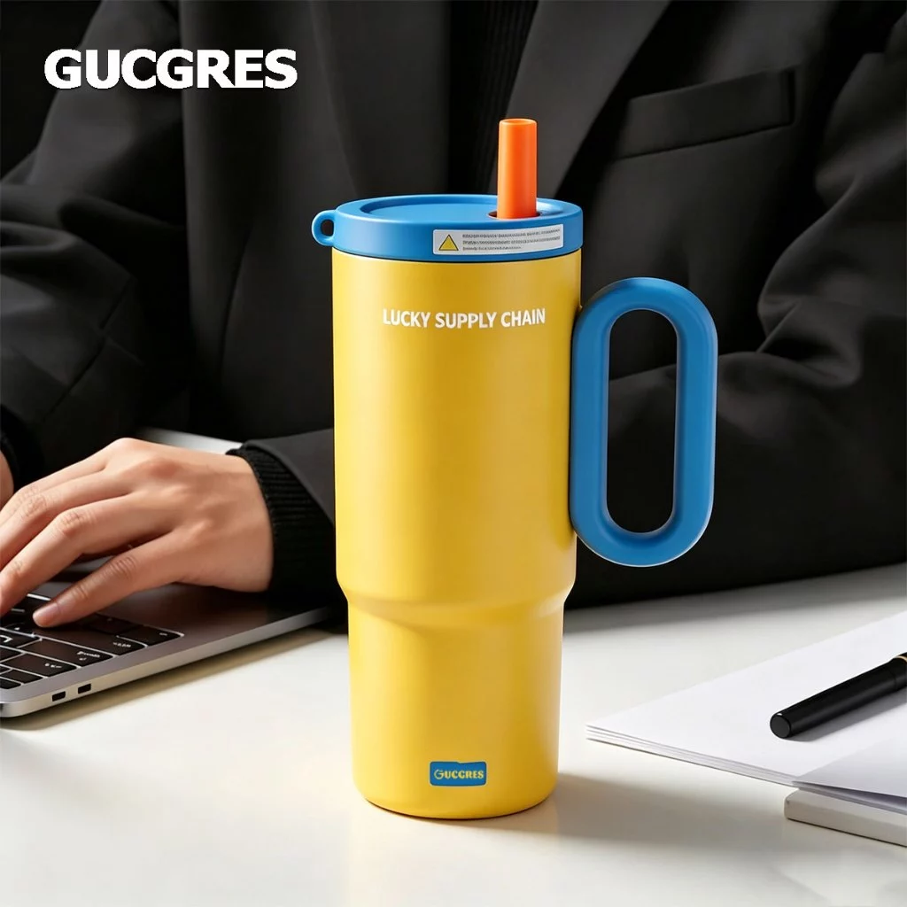 GUCGRES(720ml/24oz)แก้วเก็บความเย็นสแตนเลส เก็บความร้อนและเย็นได้ เคลือบเซรามิกภายใน มาพร้อมหูจับและหลอดดูดน้ำ thumbnail 6
