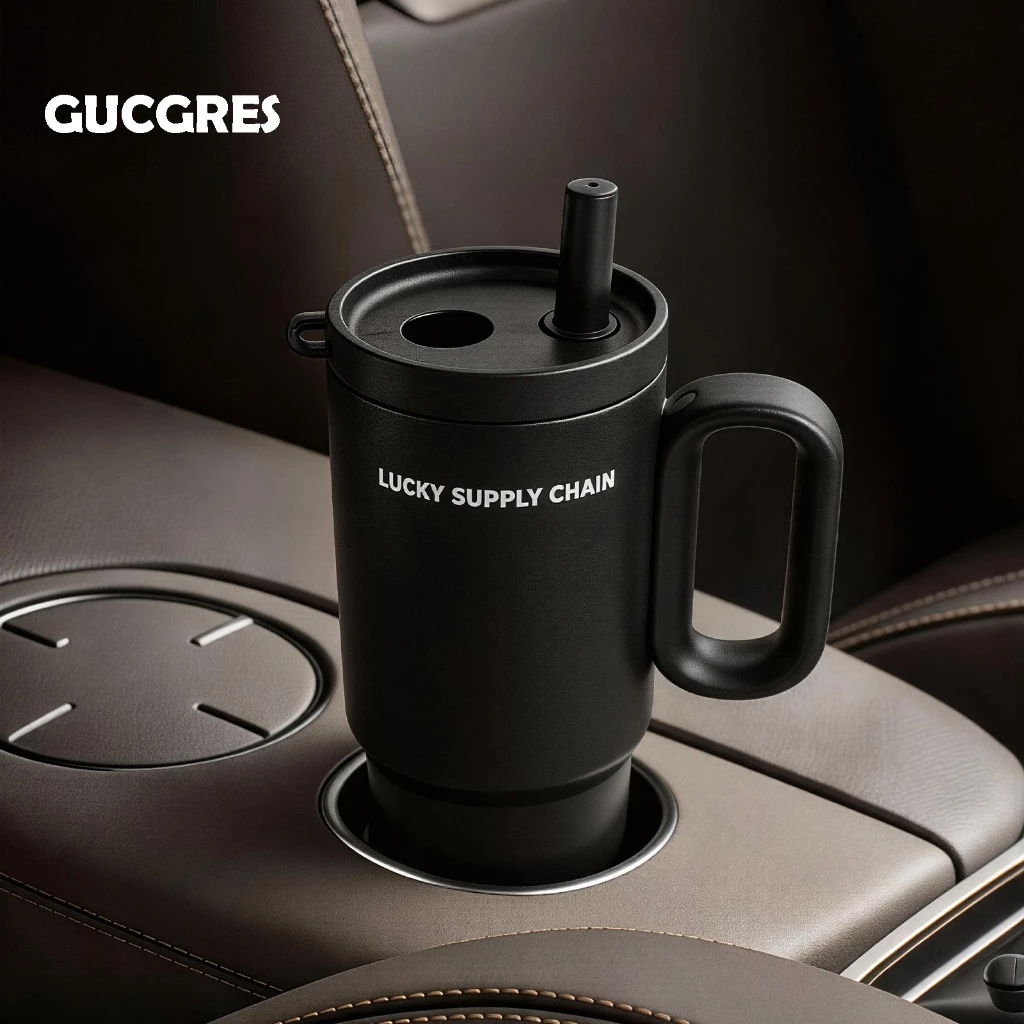 GUCGRES(720ml/24oz)แก้วเก็บความเย็น สแตนเลส316 มินิมอล เก็บความร้อน-ความเย็นได้ พร้อมหูจับและหลอดดูดน้ำ แก้วเคลือบเซรามิค มินิมอล thumbnail 3