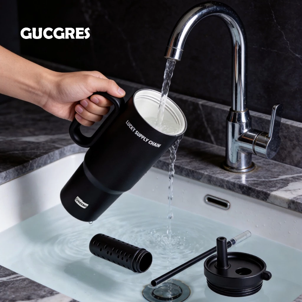 GUCGRES(720ml/24oz)แก้วเก็บความเย็น สแตนเลส316 มินิมอล เก็บความร้อน-ความเย็นได้ พร้อมหูจับและหลอดดูดน้ำ แก้วเคลือบเซรามิค มินิมอล thumbnail 10