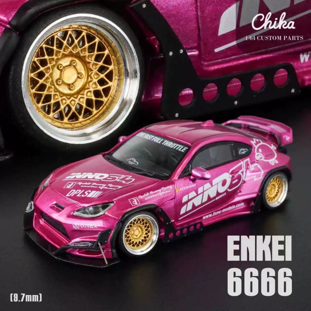 1/64 Chika Static - Enkei 6666 Model Car Wheels Custom (In Stock)