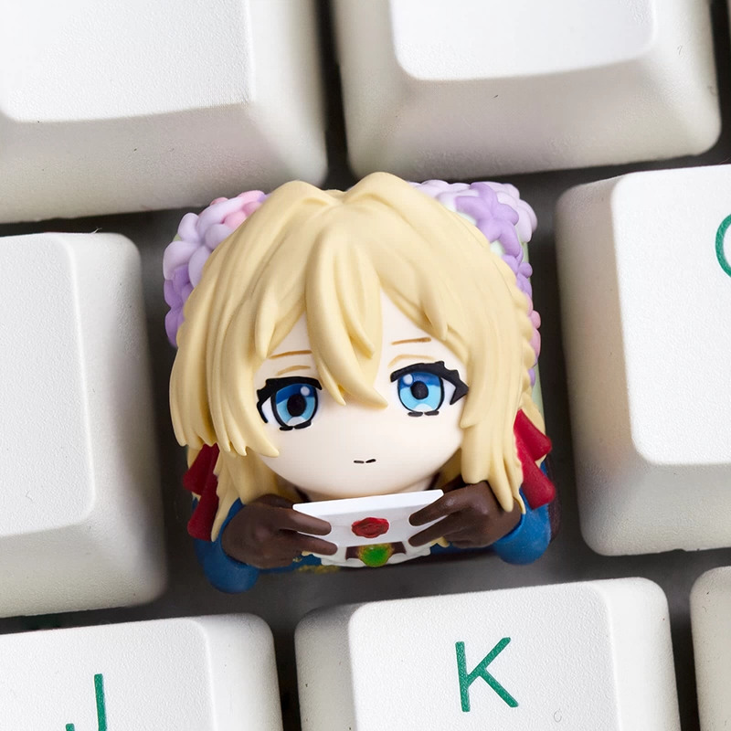 -LW- Violet Evergarden Resin Keycaps ที่กําหนดเองคีย์บอร์ดแบบกลไกส่วนบุคคล Keycaps HE คีย์บอร์ด Keycap