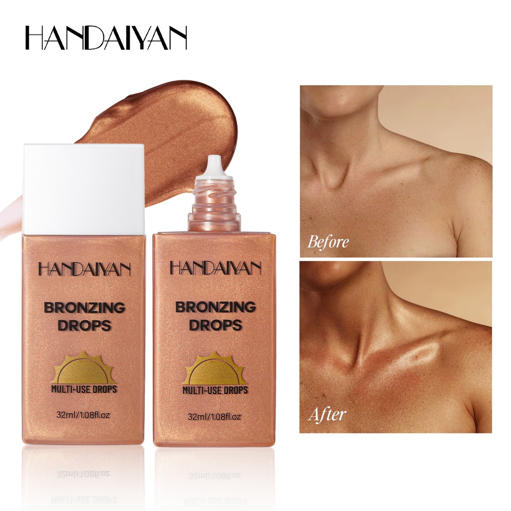 HANDAIYAN กันน้ํา Pearl Matte Bronzing Foundation Body Highlighter Bronzing Liquid