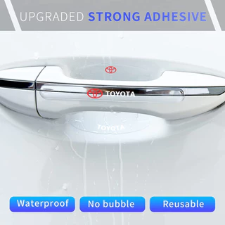 [Bestt] 4/8 ชิ้น Toyota สติ๊กเกอร์ติดมือจับประตูรถยนต์แบบใส, สติ๊กเกอร์ป้องกันชามประตู, สติ๊กเกอร์แต่งรถป้องกันรอยขีดข่วน