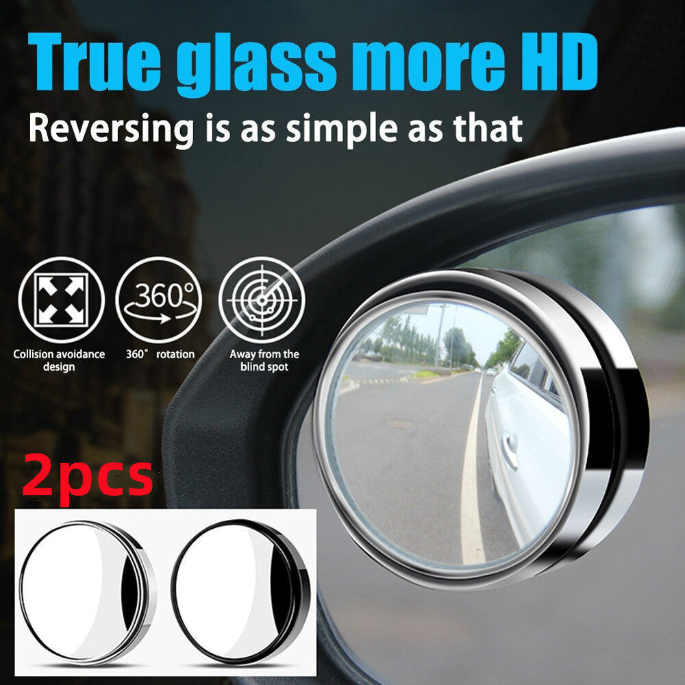 [Bestt] 2Pcs 360องศาปรับหมุนรอบรถสินค้ารถจุดตาบอดเสริมกระจกรถอุปกรณ์ในรถกระจก กระจกกลมเล็ก 2นิ้ว กระจกกลมมองหลังรถยนต์