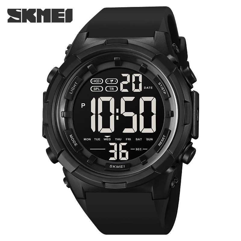 SKMEI 1845 ทหารนาฬิกาดิจิตอลสําหรับผู้ชายนับถอยหลังกันน้ําอิเล็กทรอนิกส์กีฬานาฬิกาข้อมือบุรุษ นํา
