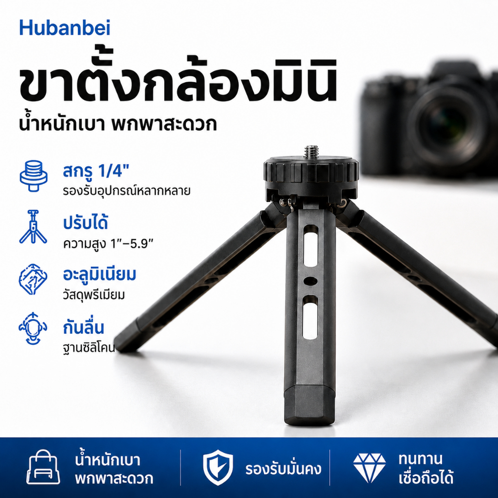 อลูมิเนียมขาตั้งกล้องขนาดเล็ก 1/4" สกรู – ขาตั้งโต๊ะแบบปรับได้สําหรับ เดรดล็อกส์ และกล้อง | ขาตั้งกล้องโลหะแบบพกพาสําหรับ Zhiyun, DJI Osmo, Ronin, Vimble
