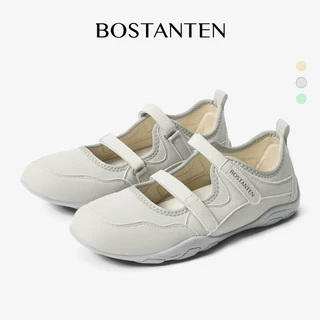 BOSTANTEN รองเท้าผู้หญิง รองเท้าแมรี่เจนสายคู่ Mary Jane ใส่สบาย ตีนตุ๊กแก น้ำหนักเบา ระบายอากาศดี ใส่ได้ทุกวัน Polley