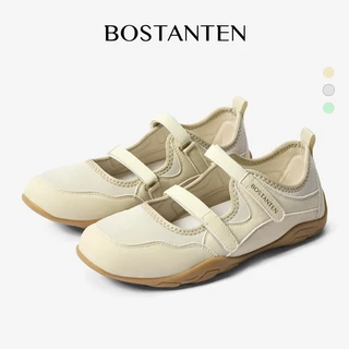BOSTANTEN รองเท้าผู้หญิง รองเท้าแมรี่เจนสายคู่ Mary Jane ใส่สบาย ตีนตุ๊กแก น้ำหนักเบา ระบายอากาศดี ใส่ได้ทุกวัน Polley