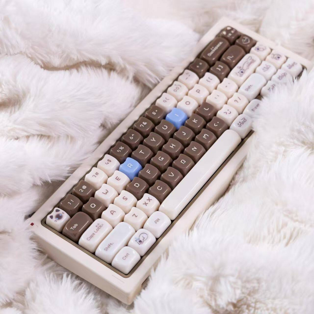 【พร้อมส่งจากไทย】Candy Cat Keycap แมวสยามน่ารัก Keycaps Smooth PBT วัสดุด้านหน้าพิมพ์ MAO โปรไฟล์สําหรับคีย์บอร์ดหมวกขนาดเล็กครบชุด