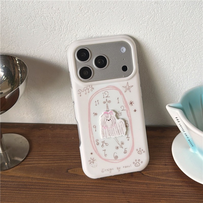 IPhone 17 Pro Max Clock รูปแบบสุนัข วัสดุ TPU เคสโทรศัพท์กระบวนการ IMD