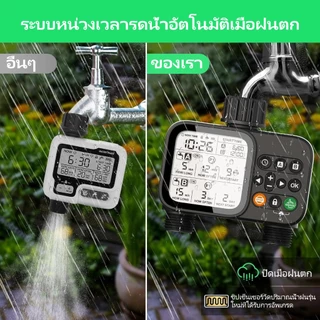 🌟จัดส่งจากกรุงเทพฯ Water Timer ตัวตั้งเวลารดน้ำ 2 ทาง แยกควบคุมอิสระ มีเซนเซอร์ตรวจฝน รุ่นอัปเกรด หน้าจอ LCD ขนาดใหญ่ IPX6 กันน้ำกลางแจ้ง ประหยัดน้ำ สำหรับสวนต้นไม้ สวนผัก