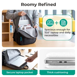 BAGSMART กระเป๋าเป้สะพายหลัง ใส่โน้ตบุ๊ก 15.6 นิ้ว Laptop Backpack น้ำหนักเบา กันน้ำ มีหลายช่อง สำหรับทำงาน เรียน เดินทาง