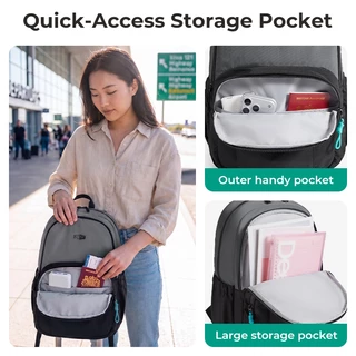 BAGSMART กระเป๋าเป้สะพายหลัง ใส่โน้ตบุ๊ก 15.6 นิ้ว Laptop Backpack น้ำหนักเบา กันน้ำ มีหลายช่อง สำหรับทำงาน เรียน เดินทาง