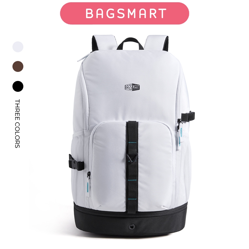 BAGSMART กระเป๋าเป้สะพายหลังกีฬากลางแจ้งสําหรับบาสเกตบอล,แร็กเก็ตและรองเท้ากระเป๋าเก็บ 15.6 "แล็ปท็อปกระเป๋าเป้สะพายหลังกันน้ําสําหรับยิมเดินทาง Daypack
