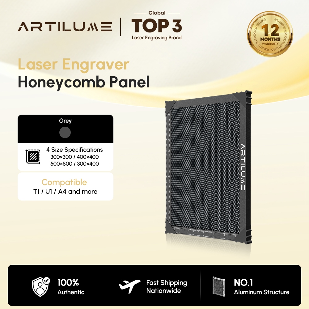 Artilume แผ่นรังผึ้ง สำหรับเตียงทำงานเครื่องแกะสลักเลเซอร์ มีพื้นผิวป้องกันลื่น ตารางรองรับทนความร้อน เหมาะสำหรับเครื่องตัดเลเซอร์ รองรับรุ่น T1/U1 และเครื่องแกะสลักเลเซอร์รุ่นอื่นๆ ส่วนใหญ่
