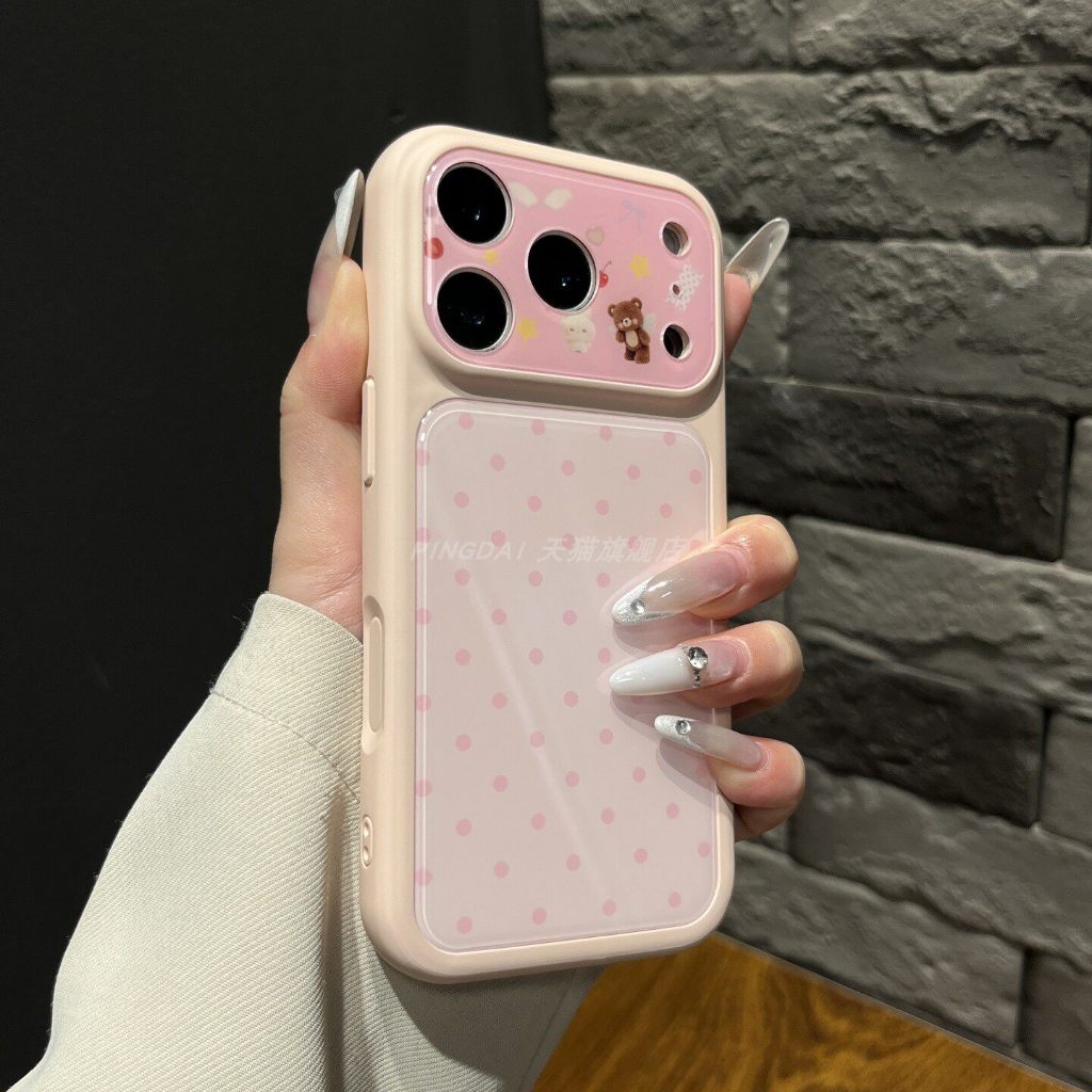 ทันทีเปลี่ยน 17 Polka Dot เคสโทรศัพท์เลนส์รวมทุกอย่างกรณีกันกระแทกเหมาะสําหรับ iPhone 17 promax 16 promax 15 promax 11 12 13 17 14plus 15plus 16e 16plus 15pro 17air