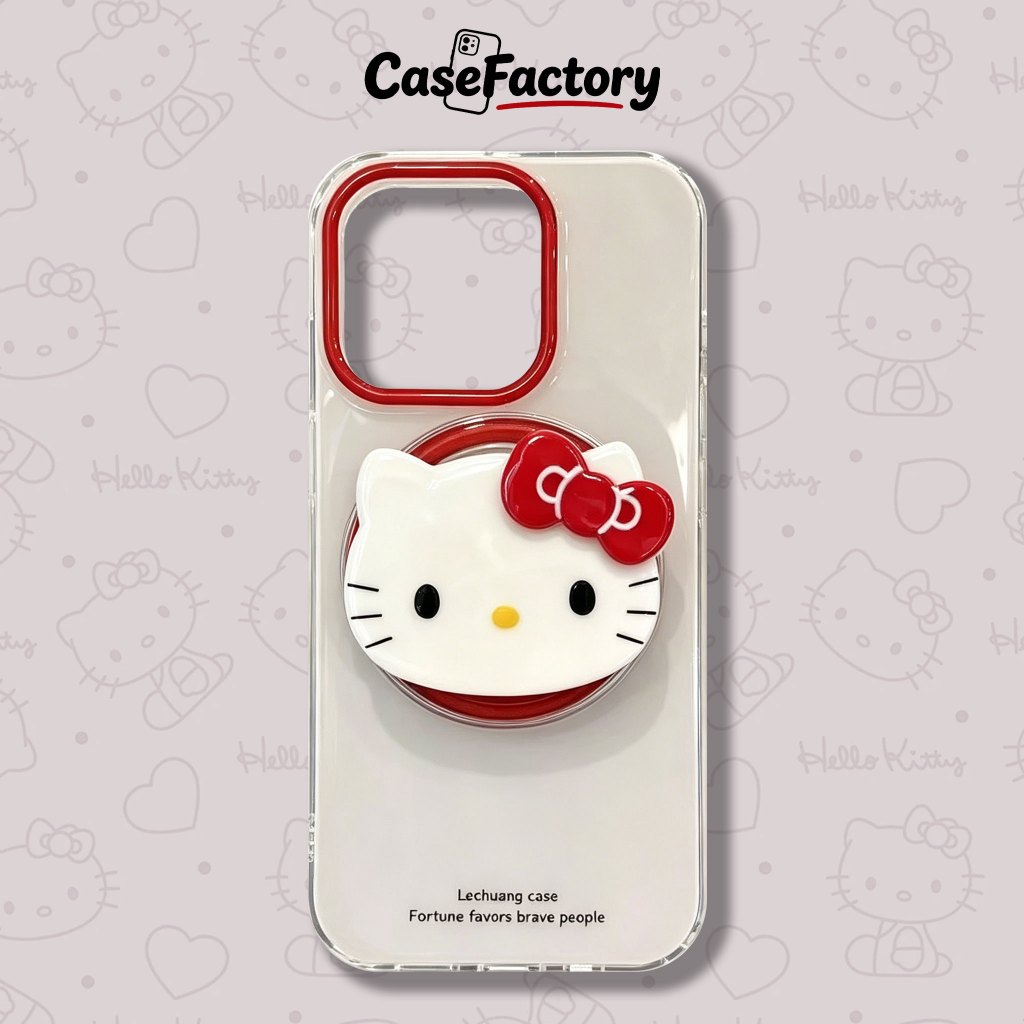 เคสไอโฟน คิตตี้ แม่เหล็กดูด iPhone 13 15ProMax 16Pro 17ProMax กันกระแทกใส