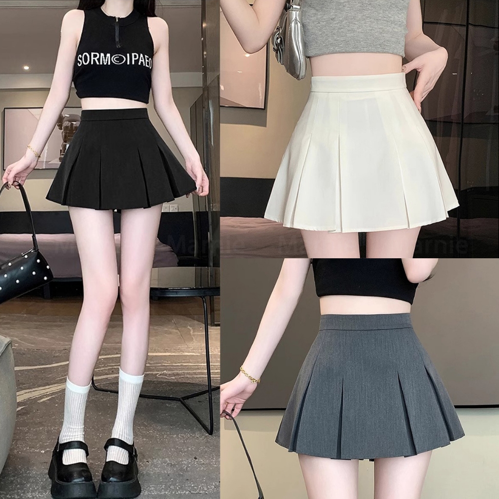 [ส่งด่วน⚡]กระโปรงเทนนิ เอวสูง Tennis Skirt กระโปรงกางเกงพรีทสั้น กระโปรงกางเกงเทนนิส สไตล์สาวฮอต Y2K ดีไซน์แนวเกาหลี ทรงเป๊ะ พร้อมส่ง