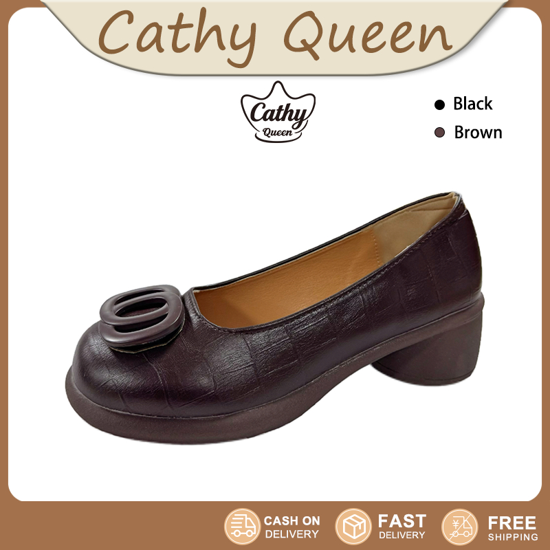 Cathy Queen รองเท้าแฟชั่นผู้หญิงสวยๆ ทําจากหนังนุ่ม น้ําหนักเบา ใส่ง่ายใส่สบาย ดีไซน์หัวแหลม สวยหรู