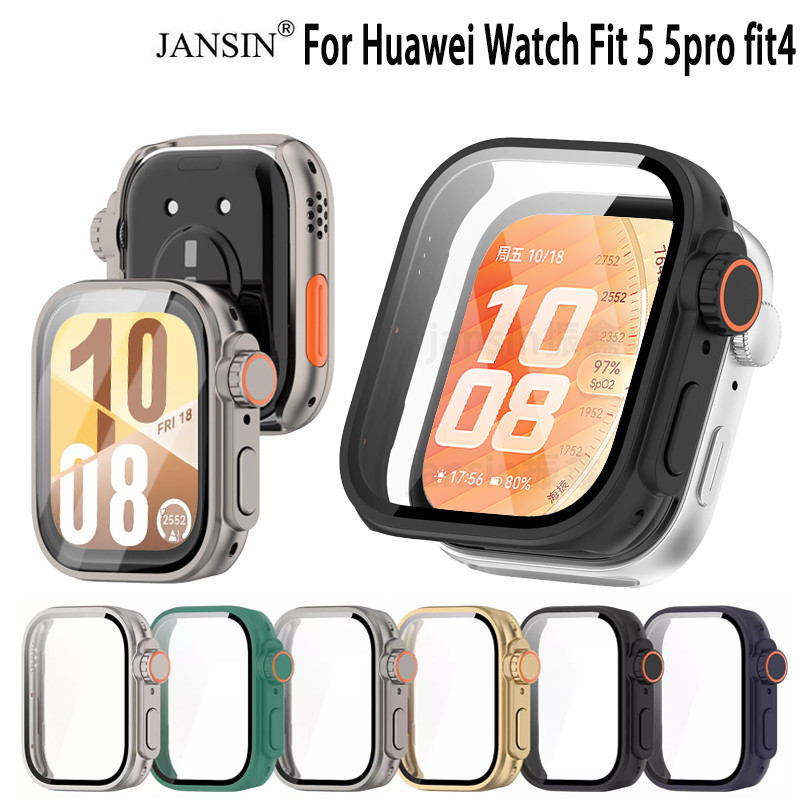 กระจกนิรภัย สําหรับ huawei watch fit 5 5 pro สมาร์ทสายนาฬิกาฝาครอบป้องกันกันชนสําหรับ huawei watch fit 4 ป้องกันหน้าจอกรอบ Shell As ultra2
