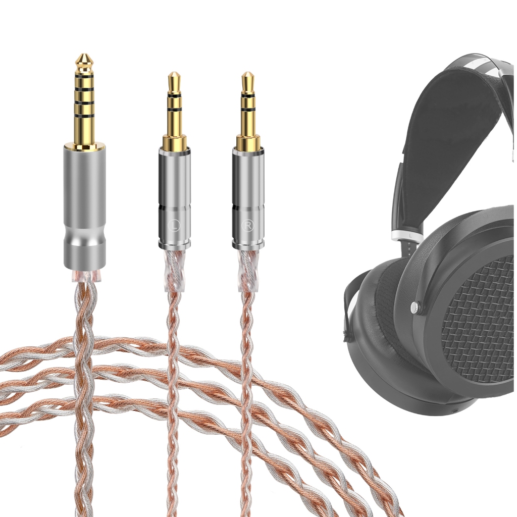 Geekria 4.4 มม.Balance อัพเกรดสายหูฟังใช้งานร่วมกับ HIFIMAN SUNDARA, Edition XS, HE 4XX/1000V2 (4.4 มม.คู่ 3.5 มม.ชาย/150 ซม.)