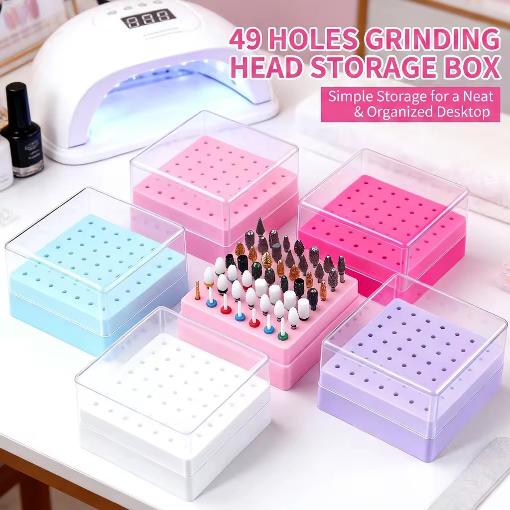 【พร้อมส่ง】6 สี กล่องเก็บหัวขัด 49  หลุม  ป้องกันฝุ่น  กล่องเก็บหัวเจียร  49 ช่อง 3 mm. พอดีกับหัวเจียรทุกขนาด