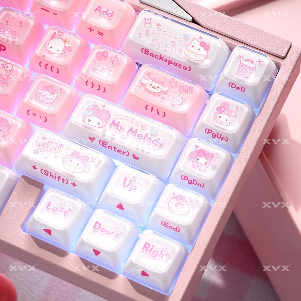 XVX Melody Keycaps พร้อม OEM/MAO แกนแม่เหล็กคีย์บอร์ดเครื่องกล Keycaps แกะสลักด้านข้าง