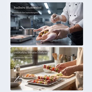 ไม้เสียบเนื้อห่าน สเตนเลส ทรงกลม สําหรับย่างบาร์บีคิว 10 ชิ้น ไม่ขึ้นสนิม ทนทาน ย่างสเต็ก ปิ้งย่าง ปิกนิก อุปกรณ์ทำอาหารกลางแจ้ง 15/17/20/25/30/35ซม.