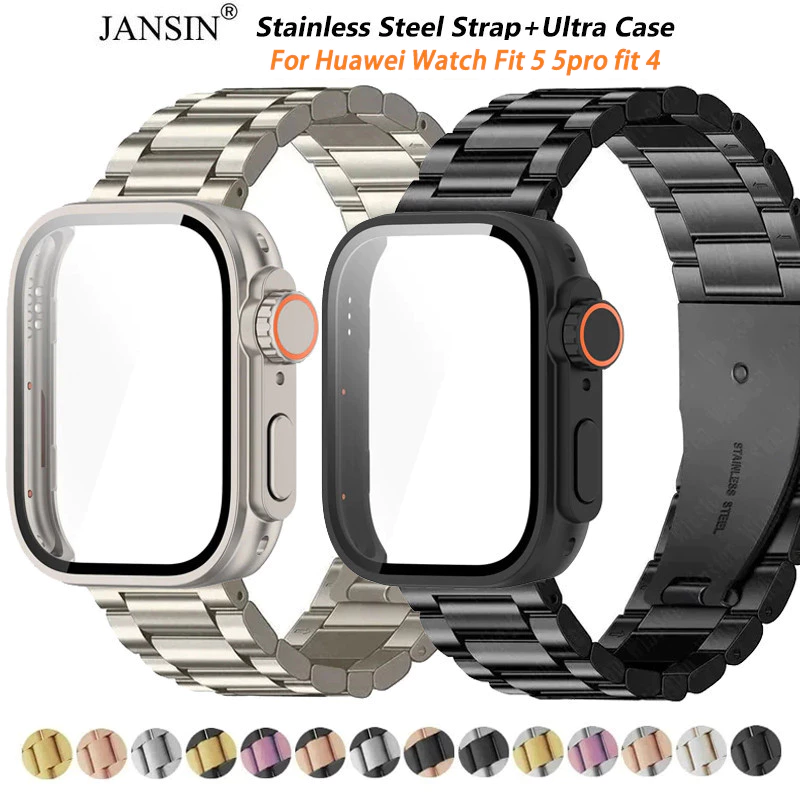 สายนาฬิกาข้อมือสเตนเลส PC พร้อมเคส สําหรับอัพเกรด สําหรับ Huawei Watch Fit 5 5Pro fit 4 Pro fit 4