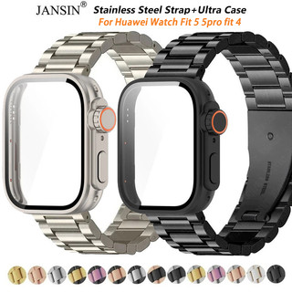 สายนาฬิกาข้อมือสเตนเลส PC พร้อมเคส สําหรับอัพเกรด สําหรับ Huawei Watch Fit 5 5Pro fit 4 Pro fit 4