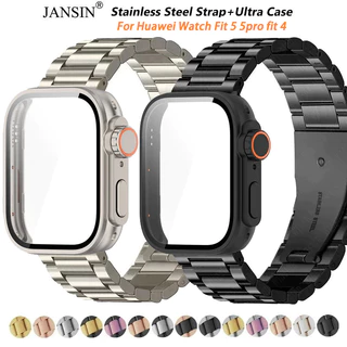 สายนาฬิกาข้อมือสเตนเลส PC พร้อมเคส สําหรับอัพเกรด สําหรับ Huawei Watch Fit 5 5Pro fit 4 Pro fit 4
