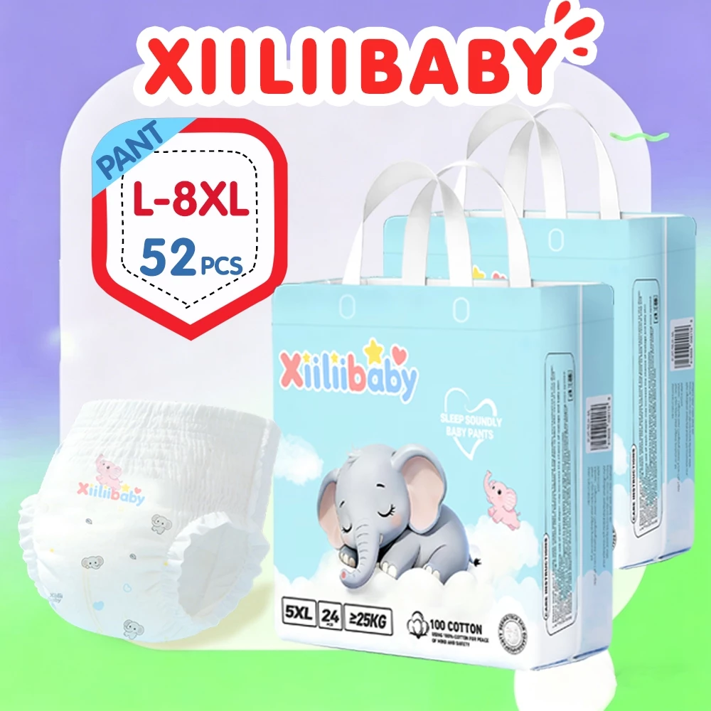 B1T1Xiiliibaby ผ้าอ้อมเด็ก L ถึง 8XL 30-52pcs กางเกงดึงขนาดเต็ม