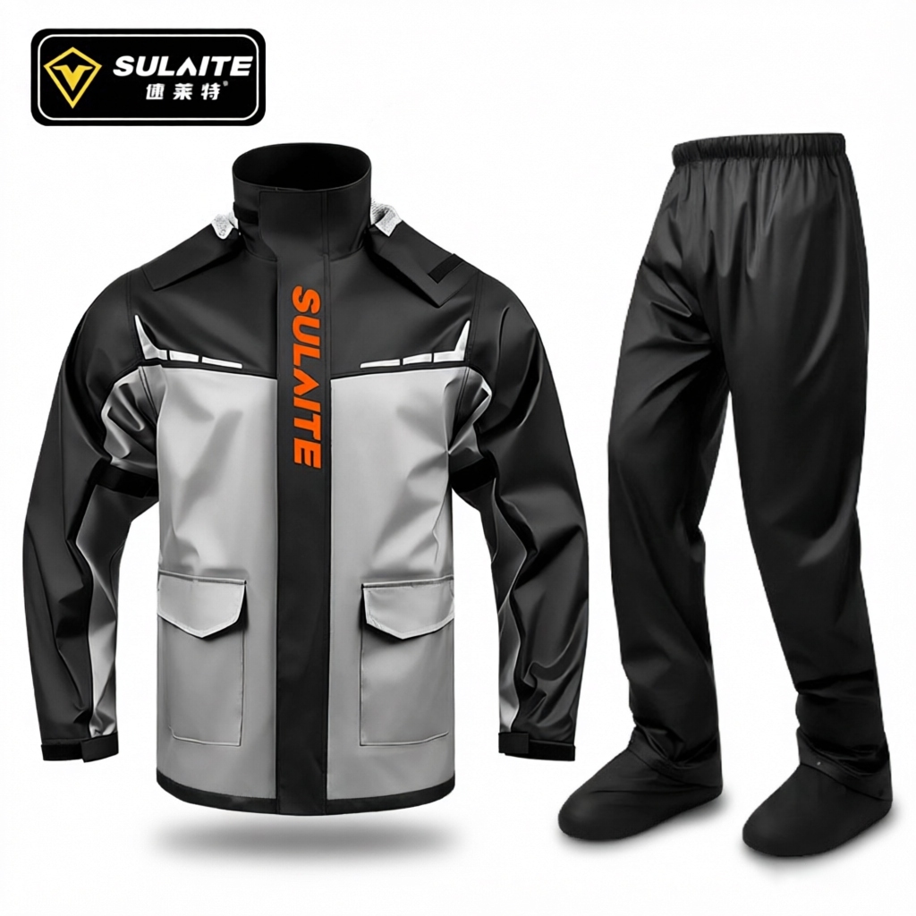 SULAITE ชุดกันฝนรถจักรยานยนต์กันน้ํา 20000 มม.สะท้อนแสงน้ําหนักเบา S-5XL
