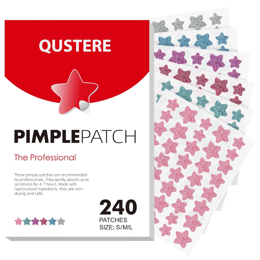 QUSTERE 240 Acne Patches — ผลิตจากวัสดุ Hydrocolloid แผ่นแปะเหล่านี้ช่วยดูดซับสิ่งสกปรกได้อย่างมีประสิทธิภาพ พร้อมทำหน้าที่เป็นเกราะป้องกันสิว อีกทั้งยังช่วยอำพรางรอยสิวได้เป็นอย่างดี เหมาะสำหรับทุกสภาพผิว