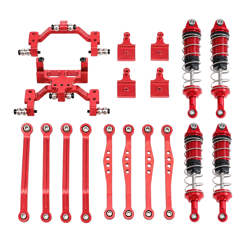 สําหรับ WPL 1/16 C64 RC รถโลหะด้านหน้าและด้านหลัง Linkage ที่นั่งโช้คอัพดึง Rod อัพเกรดที่นั่ง Servo Fixing ที่นั่ง Servo อะไหล่ Linkage Shock Tower Supension Bracket