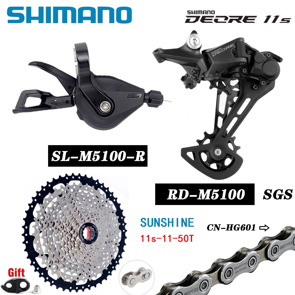 SHIMANO DEORE M5100 11Speed Groupset Shifter Derailleur ด้านหลัง Cassette 42T 46T 50T 52T โซ่ MTB จั
